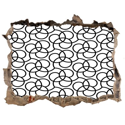 Fotoobraz díra na stěnu Geometrické vzory na pozadí poškodenej steny