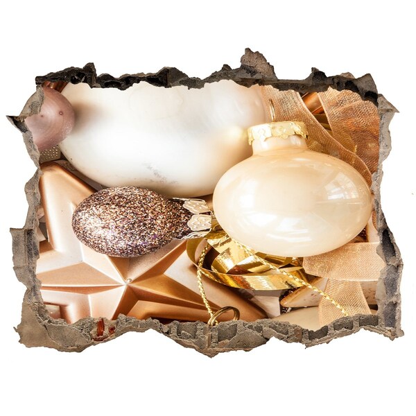 Fototapeta nálepka na zeď Vianočné ozdoby Diera v stene