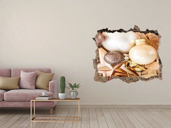 Fototapeta nálepka na zeď Vianočné ozdoby Diera v stene