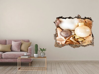 Fototapeta nálepka na zeď Vianočné ozdoby Diera v stene