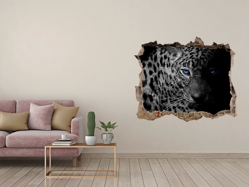 Díra 3D foto tapeta nálepka Leopard