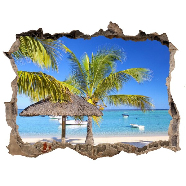 Nálepka fototapeta 3D výhled Beach mauritius