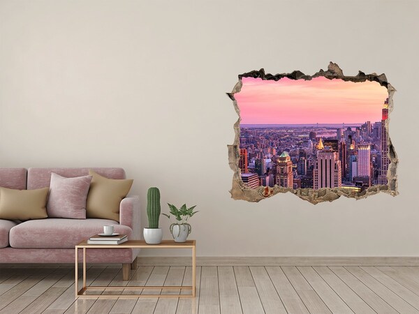 Fototapeta díra na zeď 3D New york západ