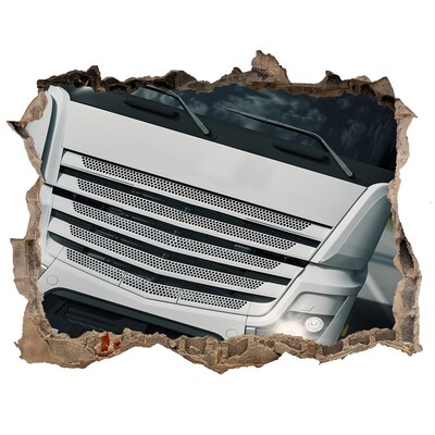 Fototapeta díra na zeď Zrúcaná stena s nákladným autom