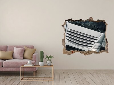 Fototapeta díra na zeď Zrúcaná stena s nákladným autom