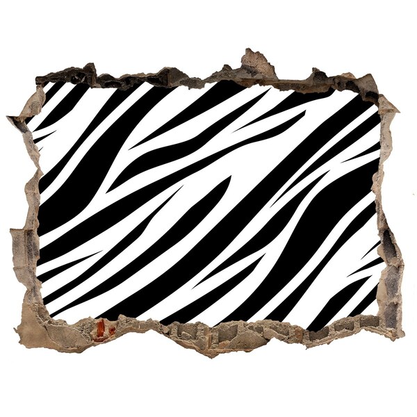Samolepící díra zeď 3D Zebra v stene