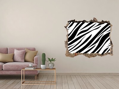 Samolepící díra zeď 3D Zebra pozadia