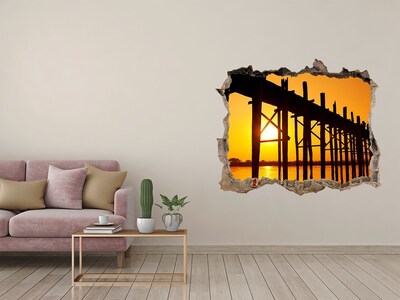Fototapeta díra na zeď 3D Bridge sunset