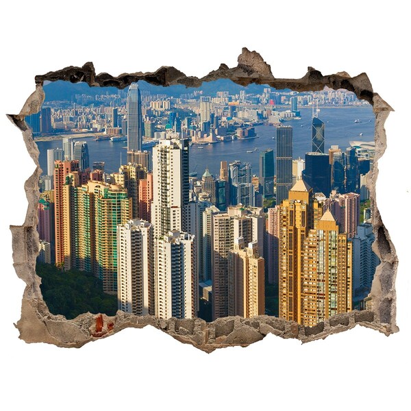 Fototapeta díra na zeď 3D Pohľad na Hongkong