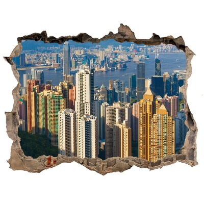 Fototapeta díra na zeď 3D Hong kong panoráma