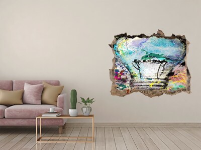 Samolepící díra na stěnu nálepka Poškodená stena s lampou