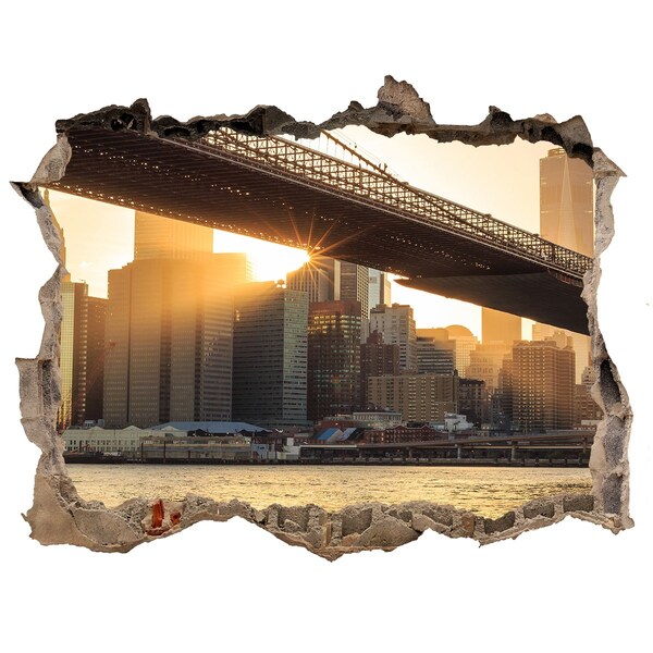 Fototapeta díra na zeď 3D Brooklyn bridge