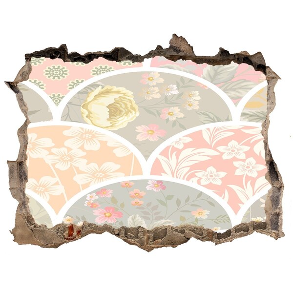 Nálepka díra na zeď Kvetinový vzor za poškodenou stenou