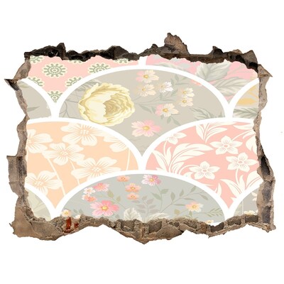 Nálepka díra na zeď Kvetinový vzor za poškodenou stenou