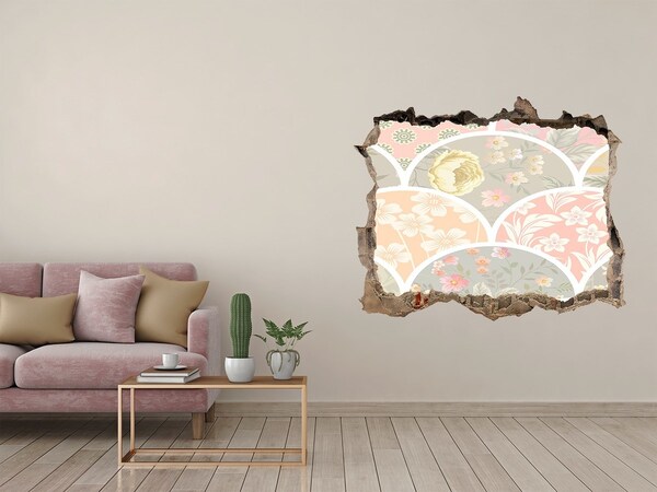Nálepka díra na zeď Kvetinový vzor za poškodenou stenou