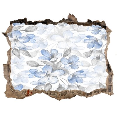 Samolepící nálepka Kvetinový vzor cez dieru v stene