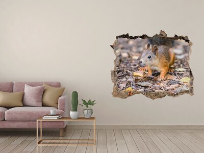 Nálepka fototapeta 3D na zeď Veverička v lese