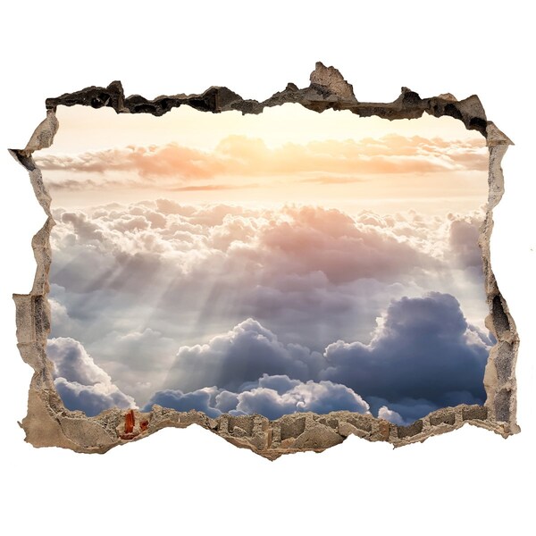 Samolepící díra na stěnu Obloha je plná oblakov