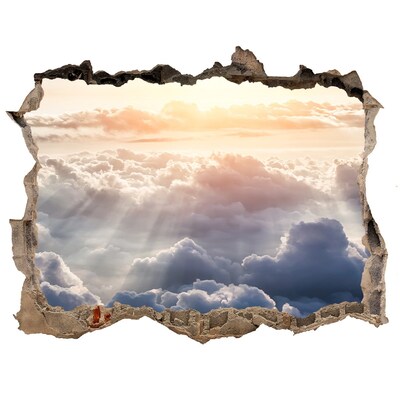 Samolepící díra na stěnu Obloha je plná oblakov