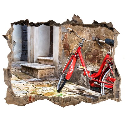 Díra 3D foto tapeta nálepka Red bike
