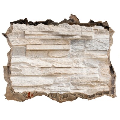 Nálepka 3D díra samolepící Poškodená stena s kamennou povrchovou úpravou