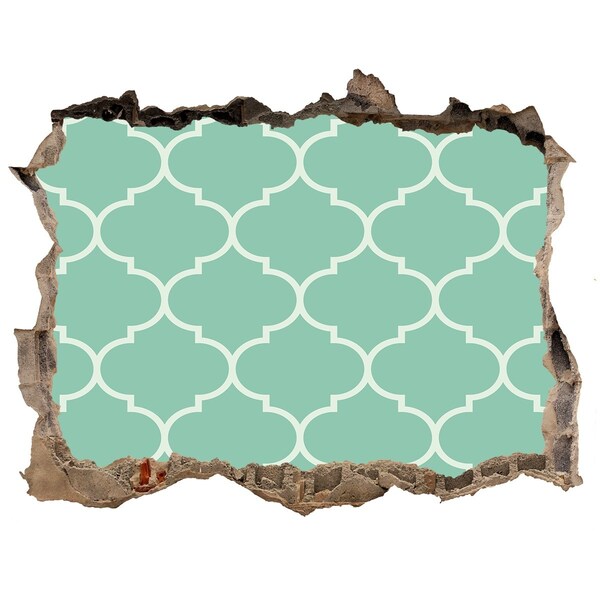 Fototapeta díra na zeď 3D Zelená mozaika na pozadí poškodenej steny