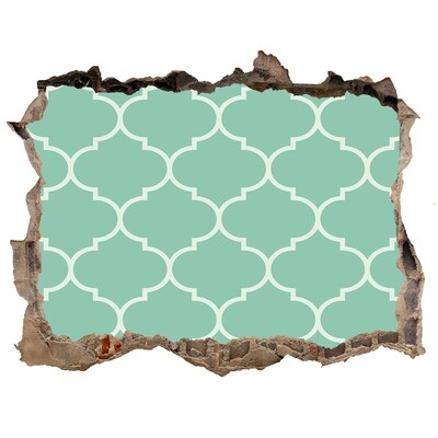 Fototapeta díra na zeď 3D Zelená mozaika na pozadí poškodenej steny