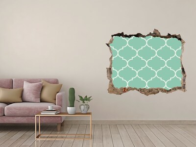 Fototapeta díra na zeď 3D Zelená mozaika na pozadí poškodenej steny