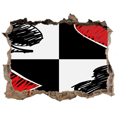 Fototapeta díra na zeď Rozbitá stena s červenými akcentmi