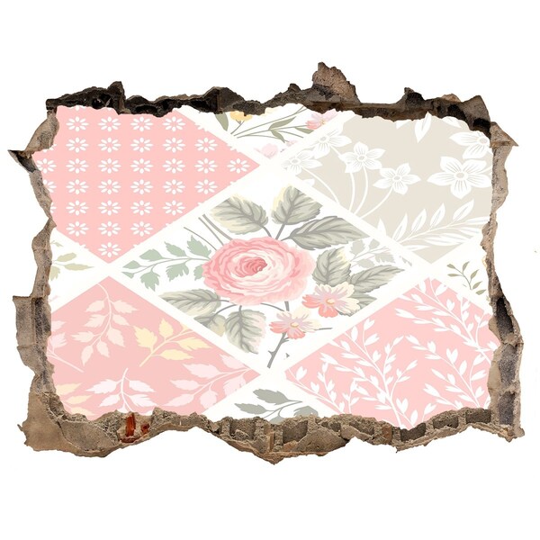 Samolepící díra na stěnu Kvetinový vzor na betónovom pozadí