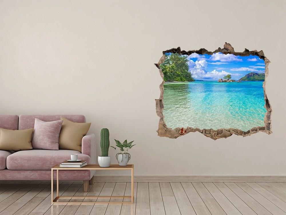 Díra 3D foto tapeta nálepka Beach seychely