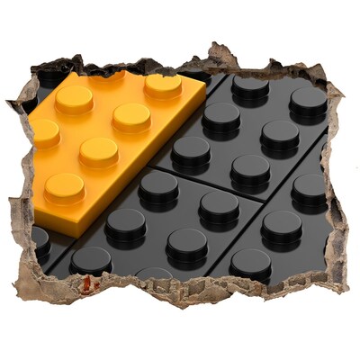Fototapeta díra na zeď 3D Rozbitá tehlová stena z LEGO