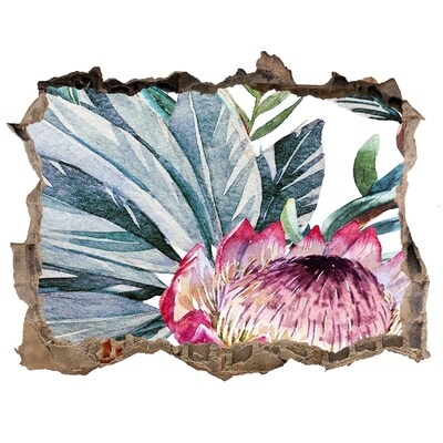 Fototapeta díra na zeď 3D Kvetinový raj medzi listami