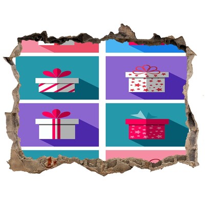 Fototapeta díra na zeď 3D Darčekové prekvapenia