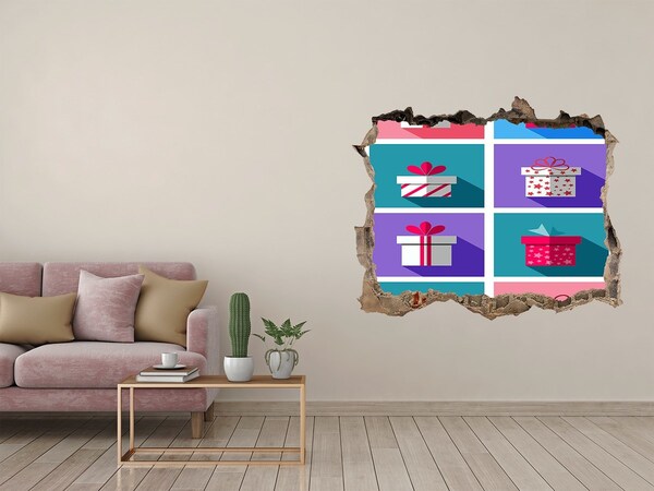 Fototapeta díra na zeď 3D Darčekové prekvapenia