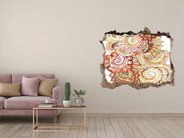 Díra 3D foto tapeta nálepka Farebné vzory na betónovom pozadí