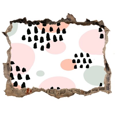 Fototapeta díra na zeď 3D Diera v stene s farebnými škvrnami