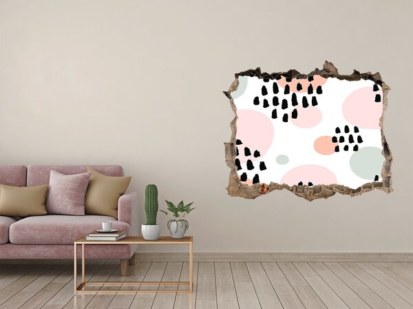 Fototapeta díra na zeď 3D Diera v stene s farebnými škvrnami