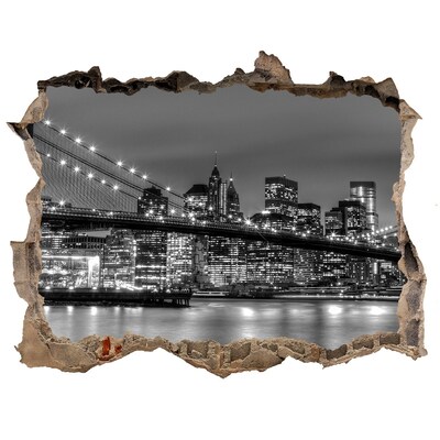 Fotoobraz díra na stěnu nálepka Brooklyn bridge
