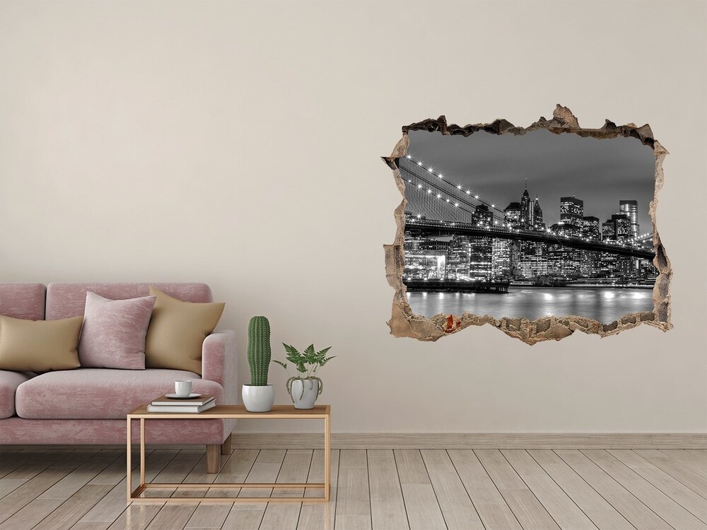 Fotoobraz díra na stěnu nálepka Brooklyn bridge