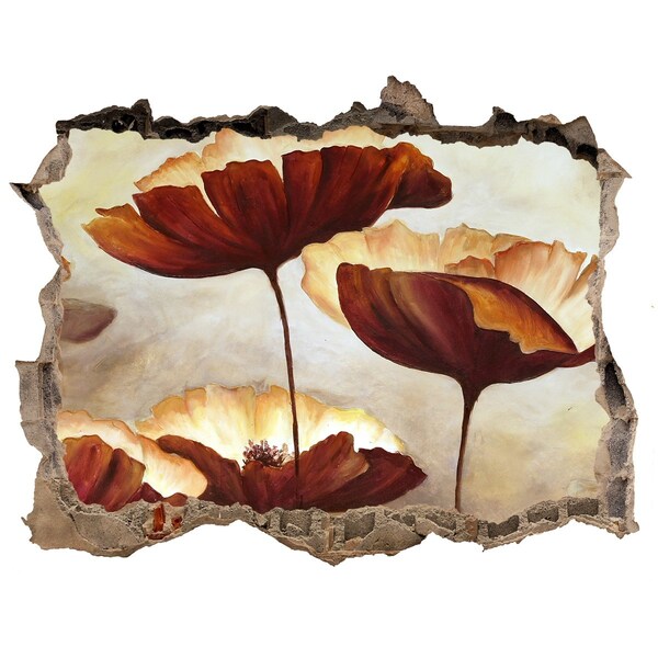 Díra 3D foto tapeta nálepka Kvetinový sen v zničenej stene