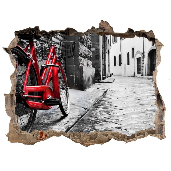 Díra 3D foto tapeta nálepka Red bike