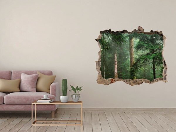 Díra 3D foto tapeta nálepka Hmla v lese