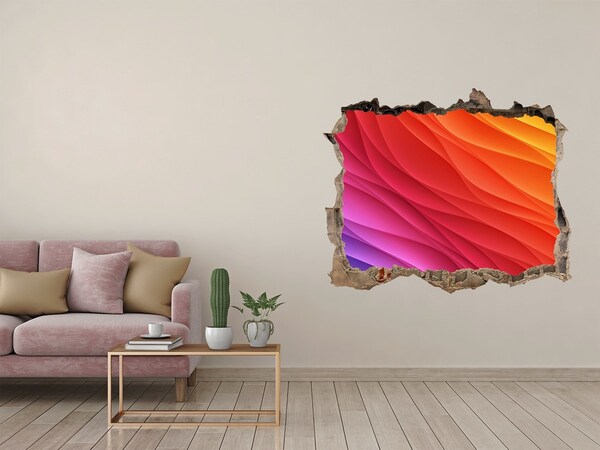 Nálepka fototapeta 3D výhled Vlna farieb v diere v stene