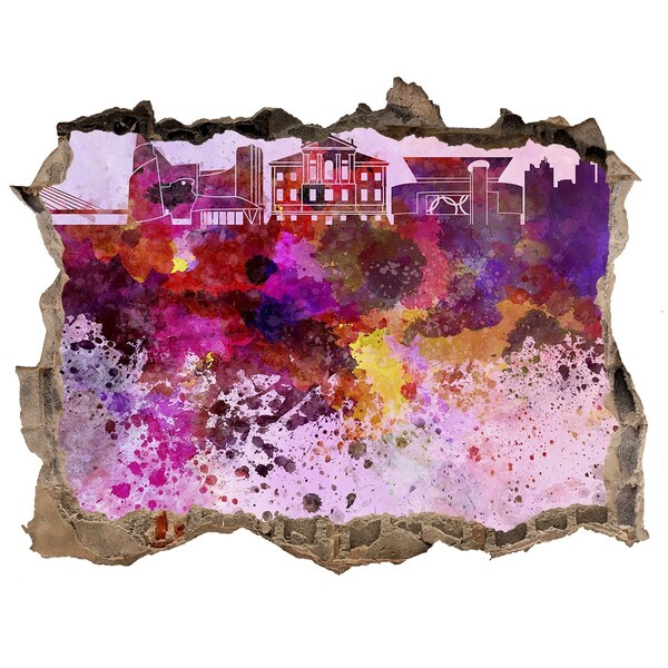 Samolepící díra nálepka Farebný pohľad na mesto