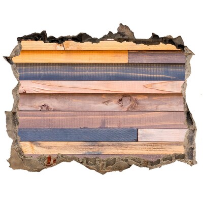 Samolepící nálepka beton Drevená stena cez dieru