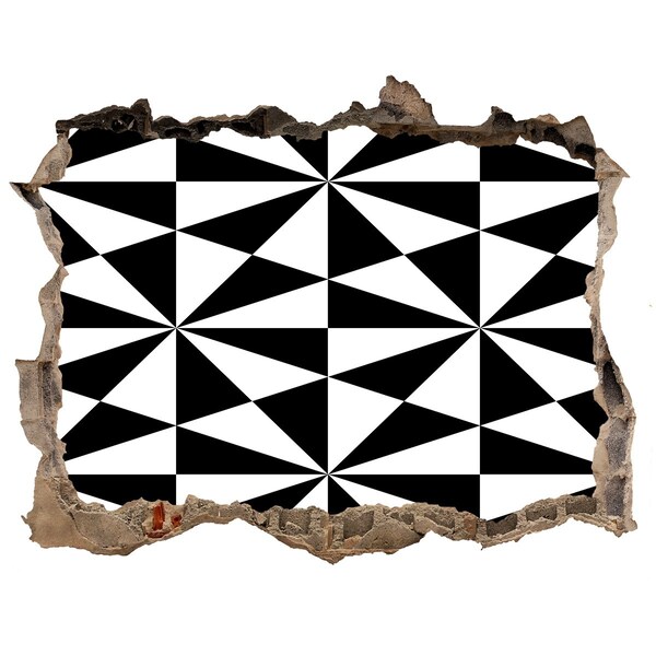 Fototapeta díra na zeď Geometrické vzory v diere v stene