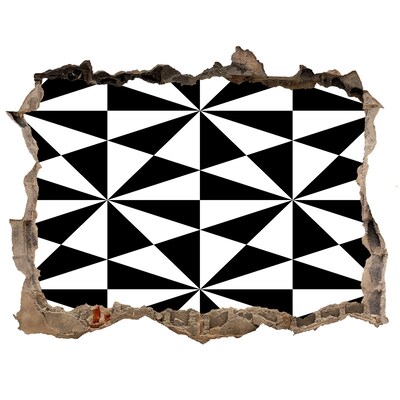 Fototapeta díra na zeď Geometrické vzory v diere v stene