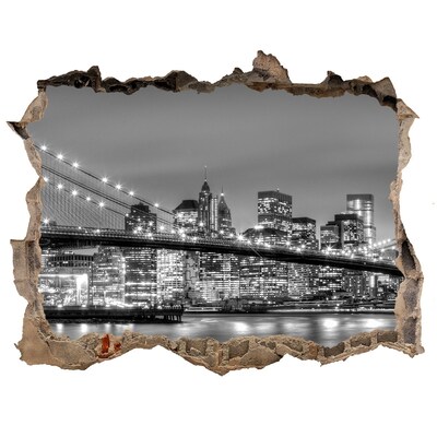 Fotoobraz díra na stěnu Brooklyn bridge