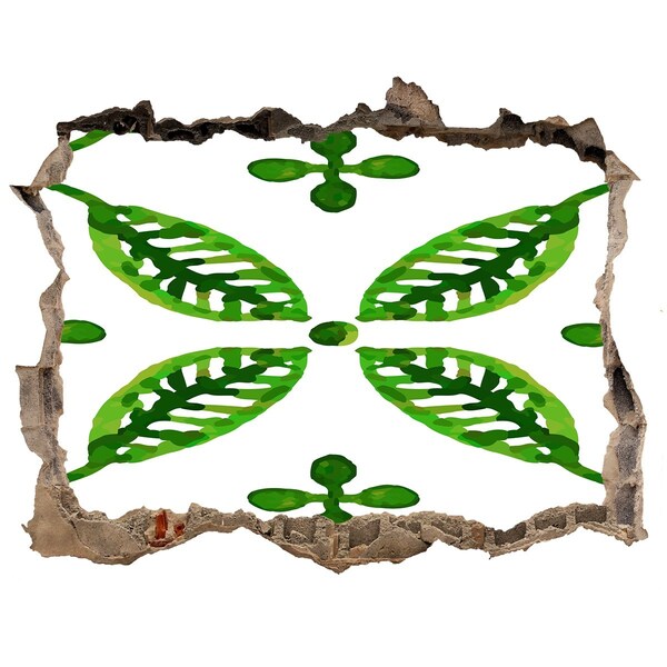 Samolepící nálepka Zelená rastlina v diere v stene